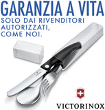 Ⓜ️🔵🔵🔵 VICTORINOX V-6.71 92.F3 - Set di 3 posate con custodia, con coltello pieghevole, per il pranzo in ufficio o per un picnic