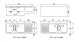 Ⓜ️🔵🔵🔵👌 Alpes F 5134/2V1B1S | F 5134/1S1B2V - Lavello da incasso 51x134 cm, con due vasche raggio 60 posizionate a sinistra o destra, una vaschetta ovale con bacinella estraibile e uno scivolo, Predisposto con foro per la rubinetteria